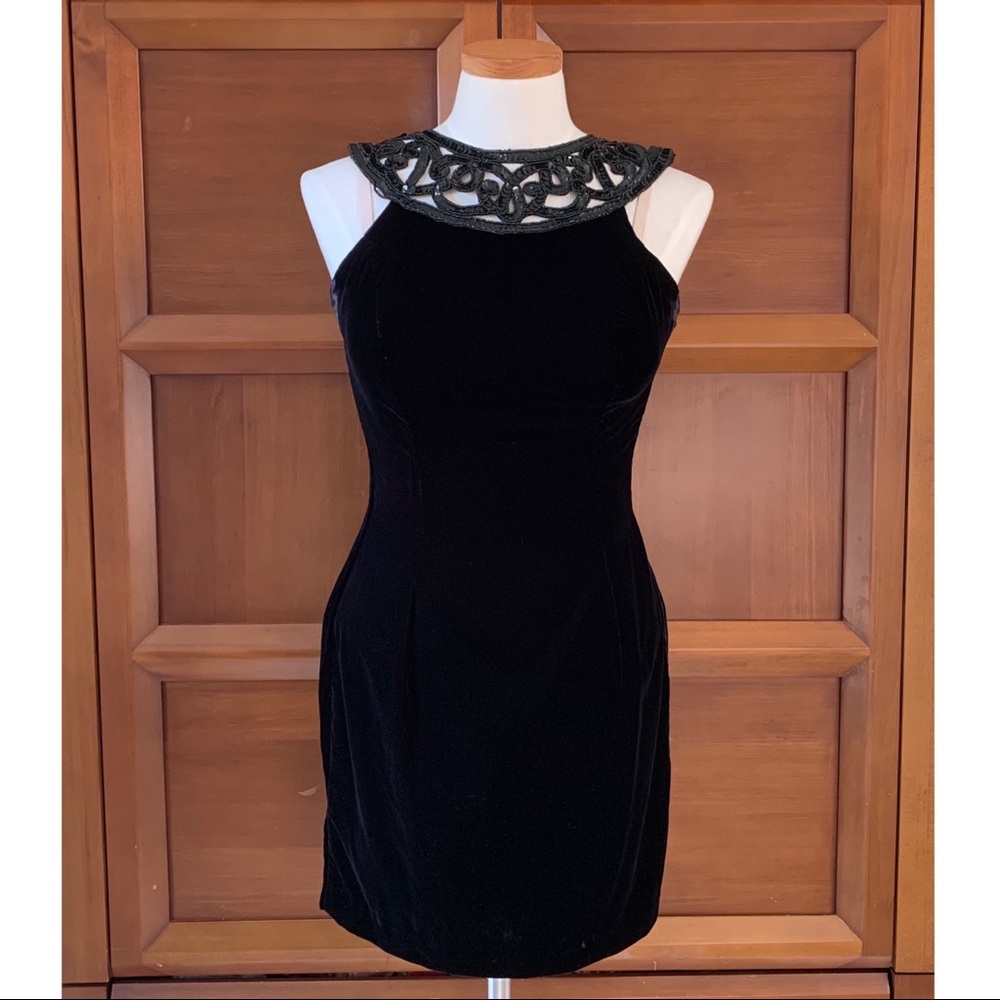 Gunn Sax Black Velvet Mini Dress